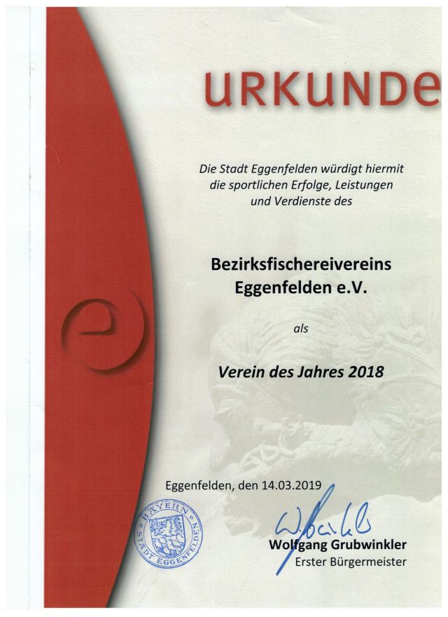 Urkunde VereindesJahres2019